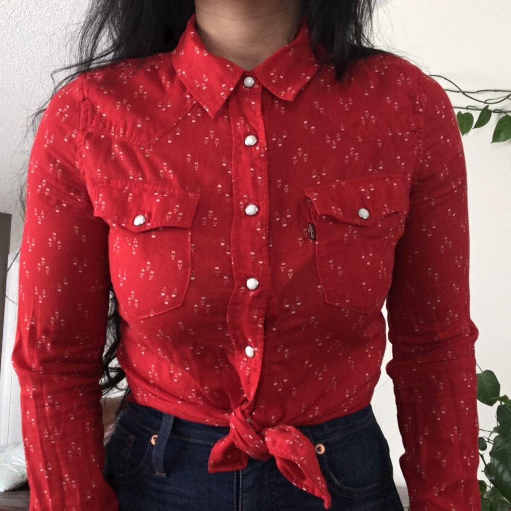 Levi’s western-style pearl-snap button-down